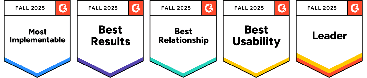 G2 Fall 2025 badges for eZCom.