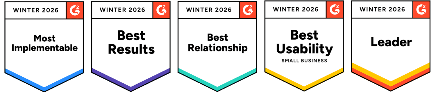 G2 Winter 2025 badges for eZCom.