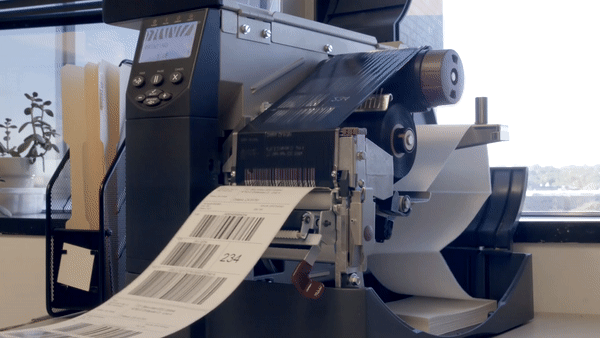 Shipping labels being printed