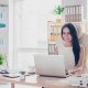 Woman working on laptop
