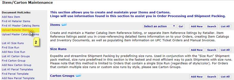 eZCom's Lingo software item maintenance tool