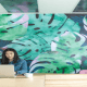 Woman doing work on laptop