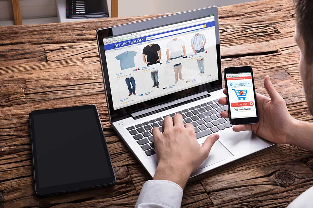 eComerce Platforms Person using a computer