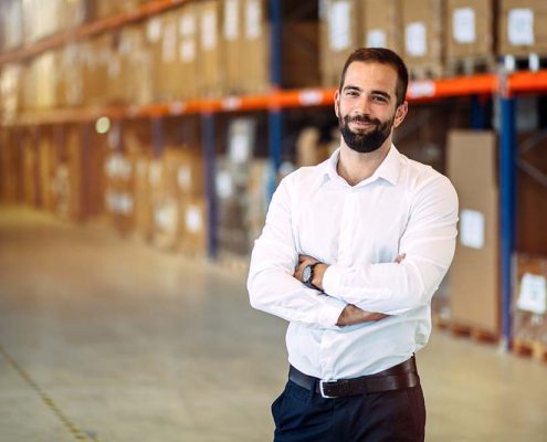 Man standing in a warehouse