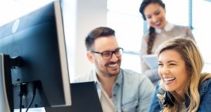 Happy People working