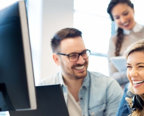 Happy People working