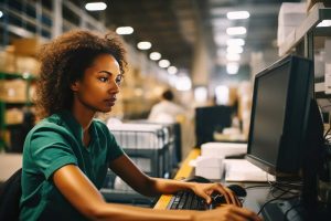 Person working on a computer