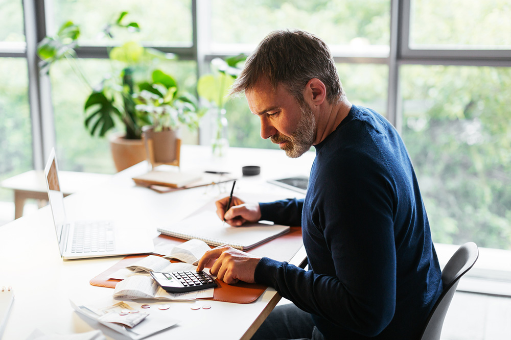 Person working at a desk