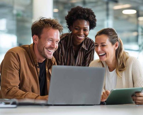 People working at an office