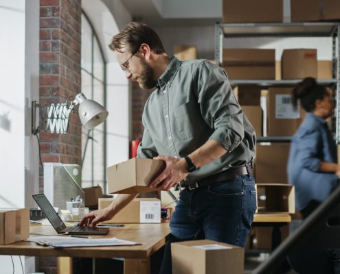 person working in a warehouse