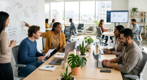 People working in an office