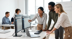 People working in an office