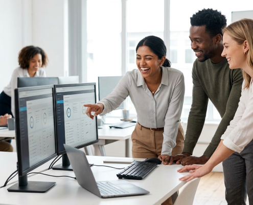 People working in an office
