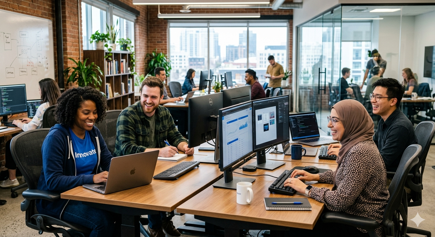 Working in an office