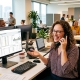 Happy office worker