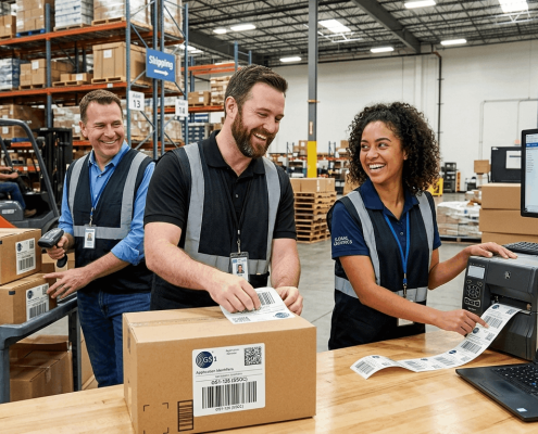 people working in an warehouse