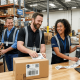 people working in an warehouse