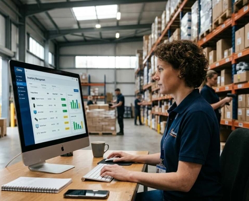 Person working on inventory
