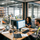 Working in an office